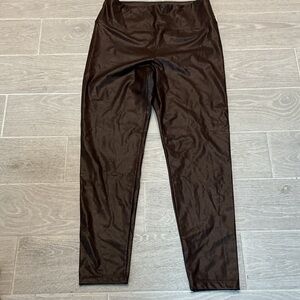 Boston Proper Brown Faux Leather Pants Women’s Sz Medium
